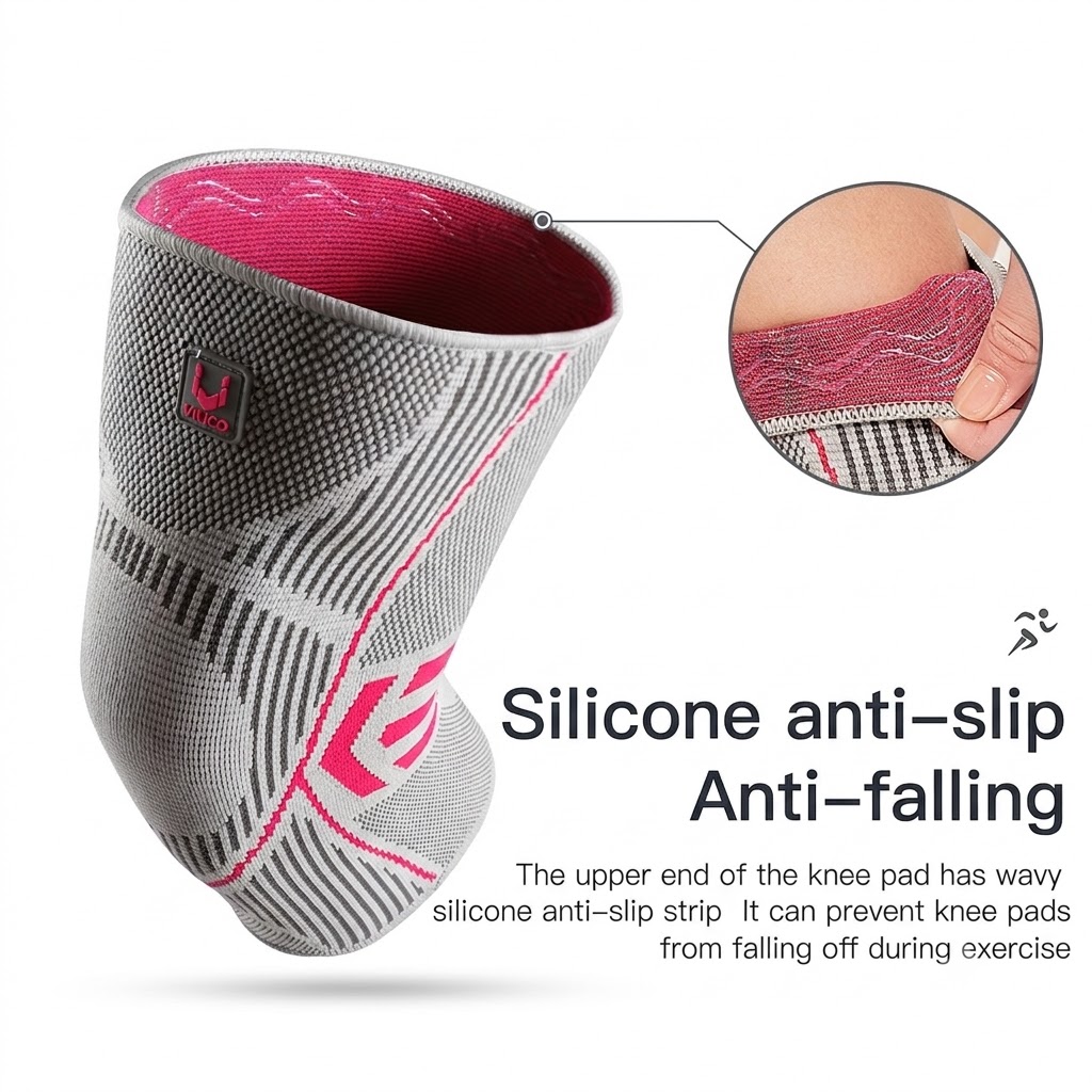Knee Sleeve Pair - VILICO Spor Dizlikleri, Kaymaz, Rahat Kullanım,