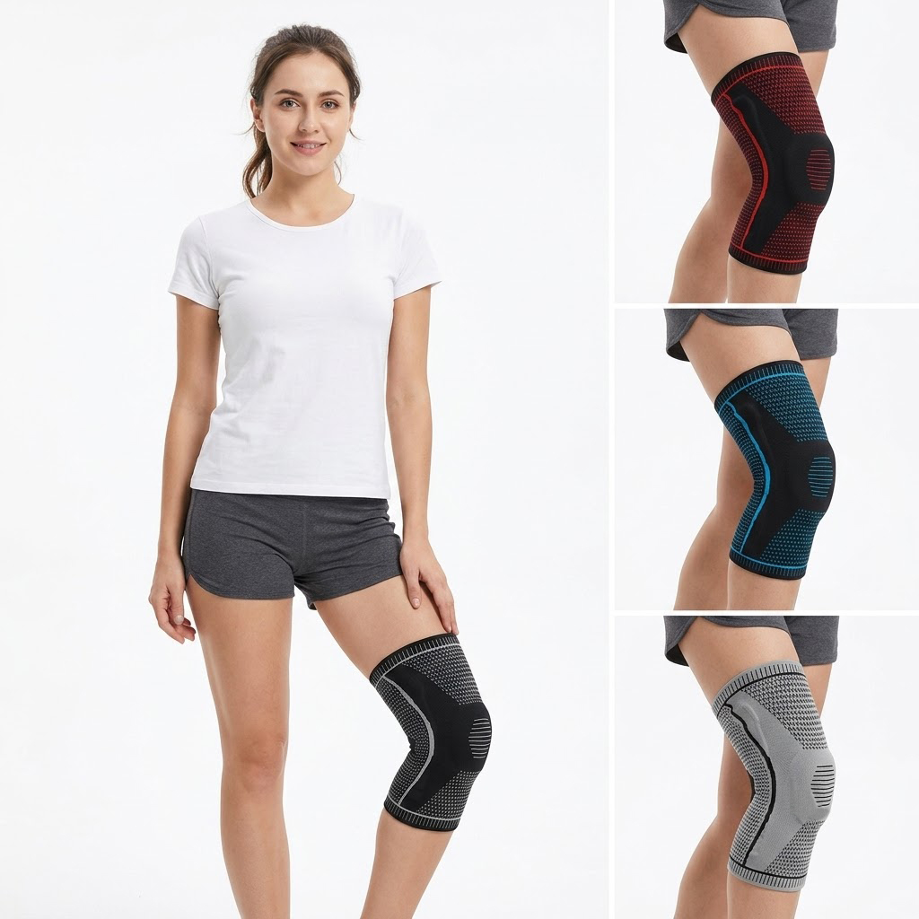 Knee Sleeve Pair - Yaylı Destekli Tek Dizlik, Kaymaz Silikon,